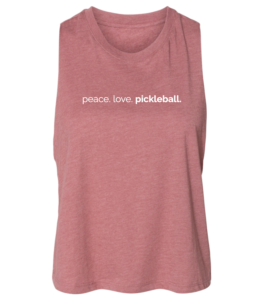 Peace Love Pickleball Cropped Tank
