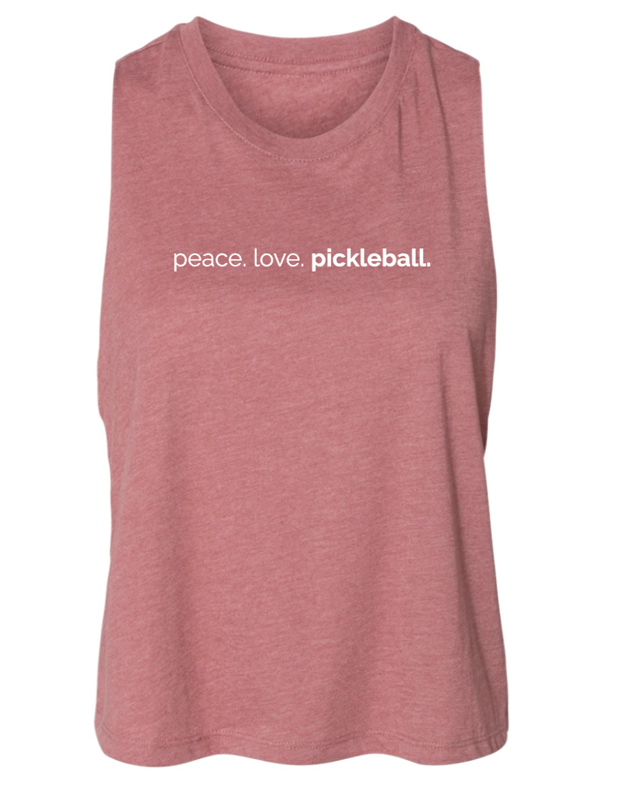 Peace Love Pickleball Cropped Tank